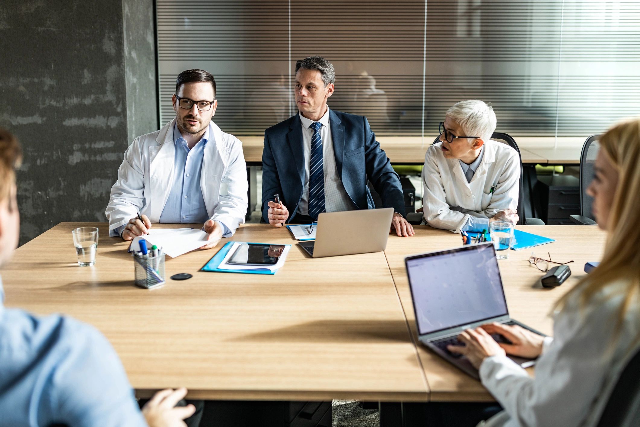 Business meeting with healthcare professionals